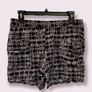 GAP Black & White Acid Geometric Print Shorts - Pockets  - Excellent Condition S